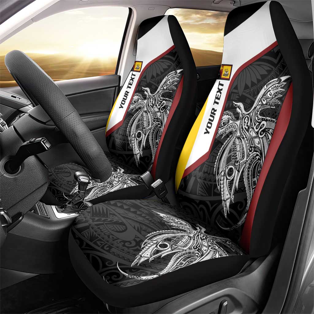 Personalised PNG Western Province Car Seat Cover Bird of Paradise Tattoo Flag Motif - Polynesian Pride