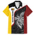 Personalised PNG Western Province Family Matching Off Shoulder Short Dress and Hawaiian Shirt Bird of Paradise Tattoo Flag Motif - Polynesian Pride