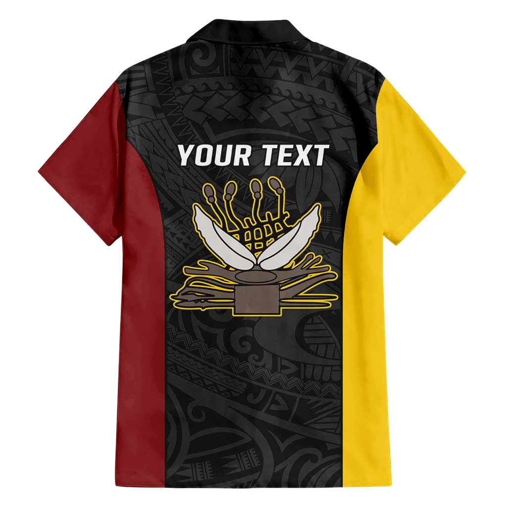 Personalised PNG Western Province Family Matching Short Sleeve Bodycon Dress and Hawaiian Shirt Bird of Paradise Tattoo Flag Motif - Polynesian Pride
