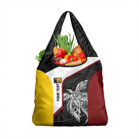 Personalised PNG Western Province Grocery Bag Bird of Paradise Tattoo Flag Motif - Polynesian Pride