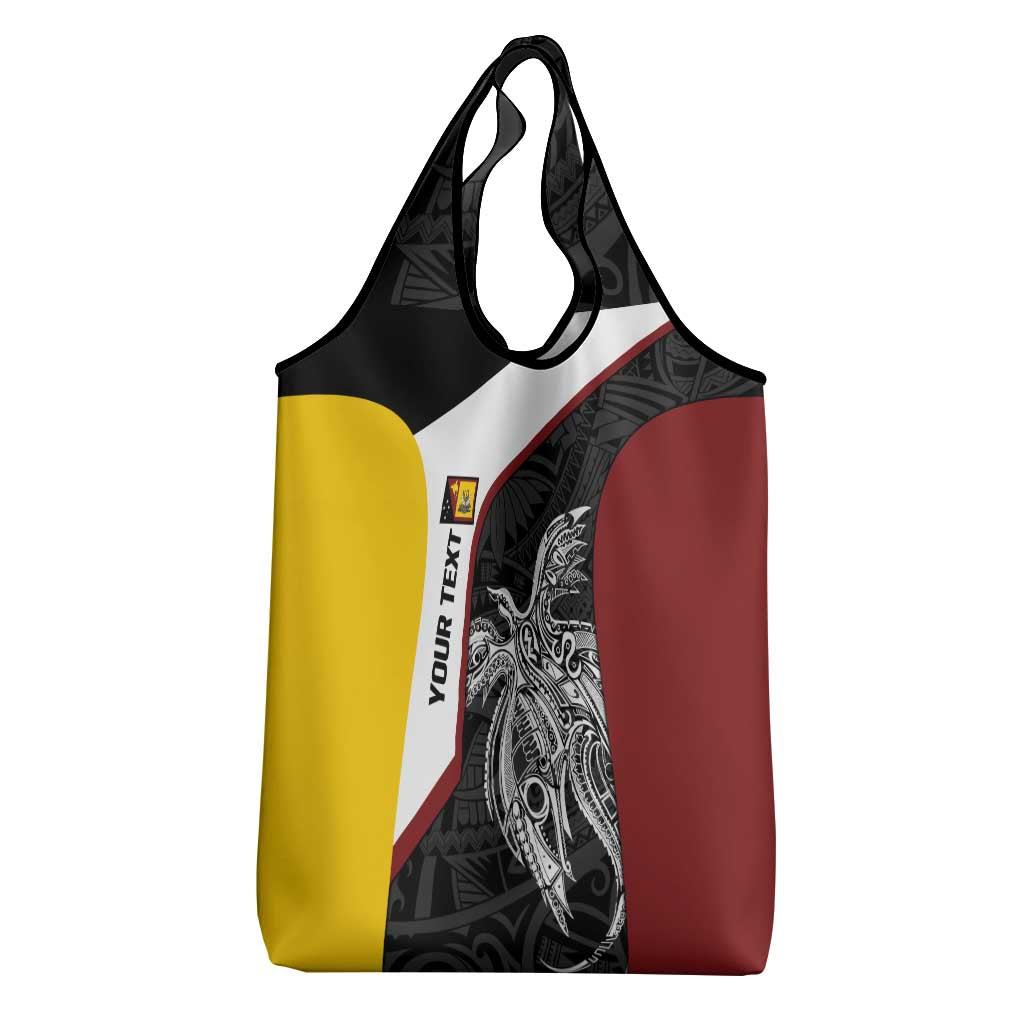 Personalised PNG Western Province Grocery Bag Bird of Paradise Tattoo Flag Motif - Polynesian Pride