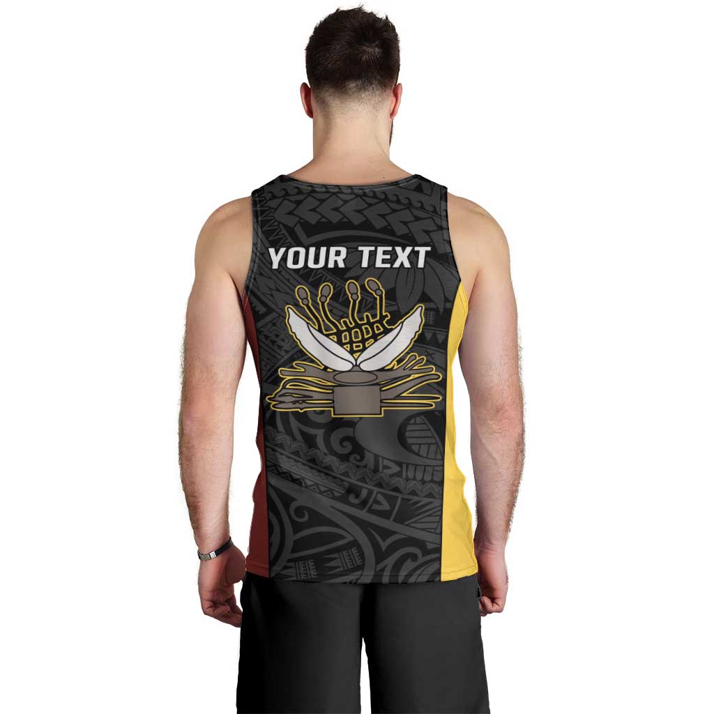Personalised PNG Western Province Men Tank Top Bird of Paradise Tattoo Flag Motif - Polynesian Pride