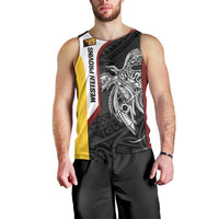 Personalised PNG Western Province Men Tank Top Bird of Paradise Tattoo Flag Motif - Polynesian Pride