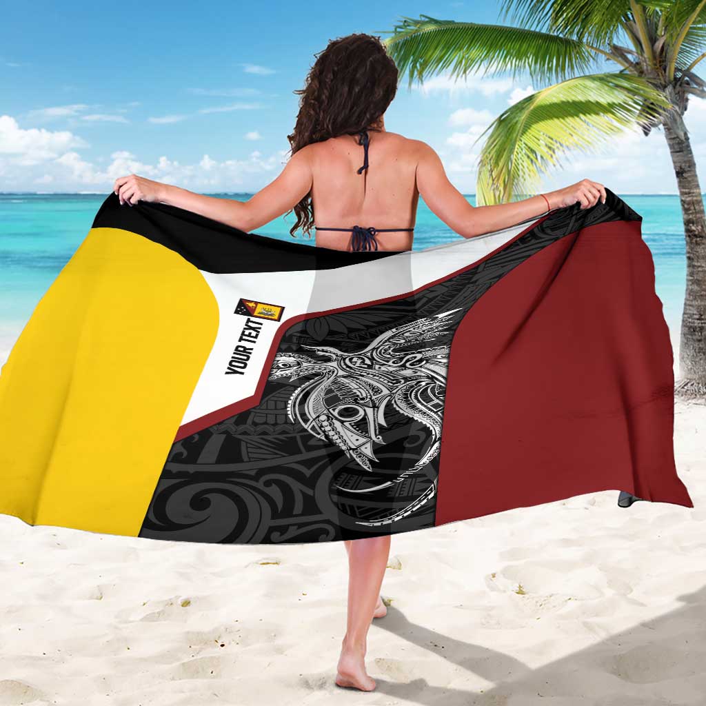 Personalised PNG Western Province Sarong Bird of Paradise Tattoo Flag Motif - Polynesian Pride