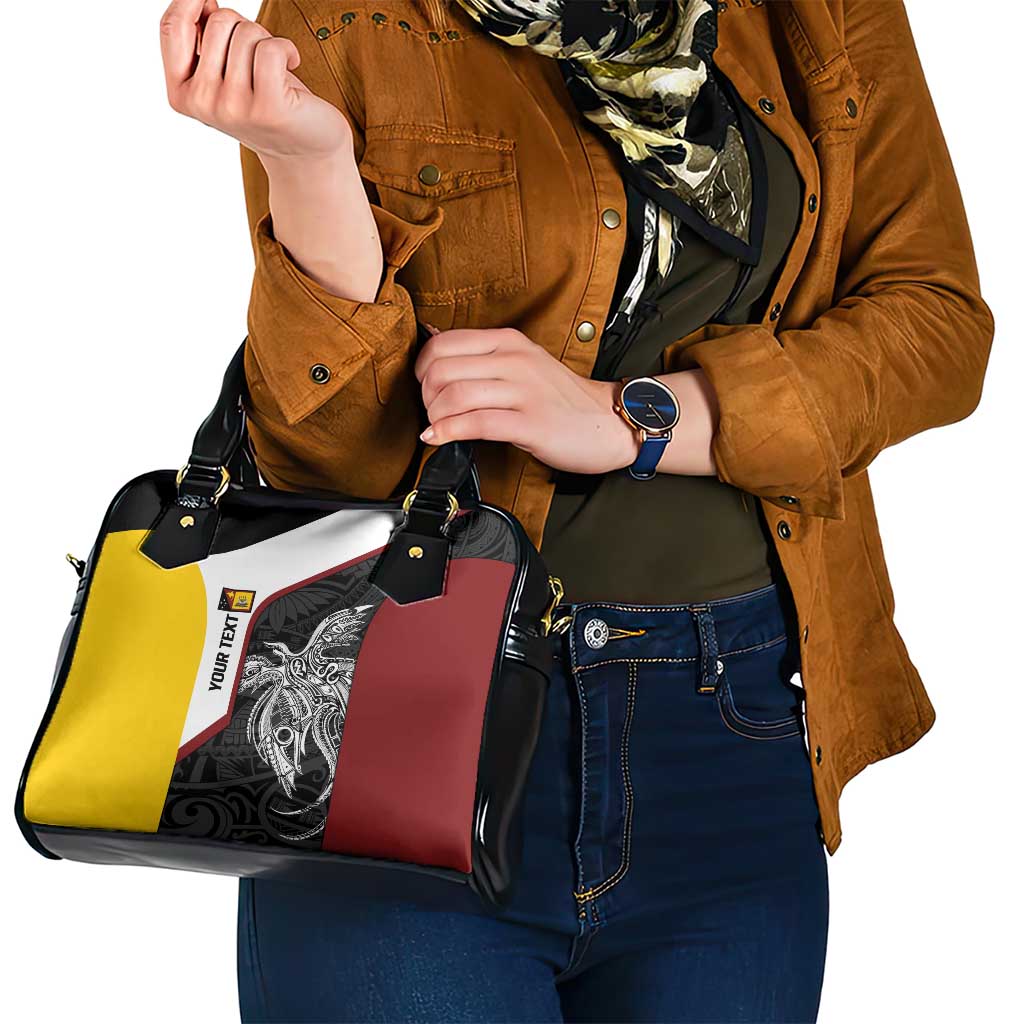 Personalised PNG Western Province Shoulder Handbag Bird of Paradise Tattoo Flag Motif - Polynesian Pride