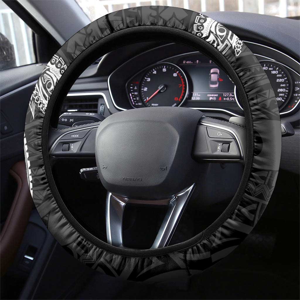PNG Western Province Steering Wheel Cover Bird of Paradise Tattoo Flag Motif - Polynesian Pride