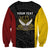 Personalised PNG Western Province Sweatshirt Bird of Paradise Tattoo Flag Motif - Polynesian Pride