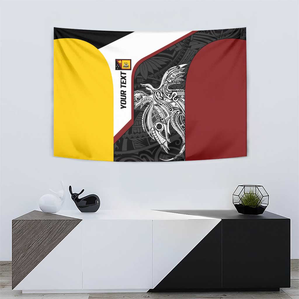 Personalised PNG Western Province Tapestry Bird of Paradise Tattoo Flag Motif - Polynesian Pride