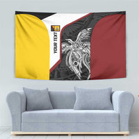 Personalised PNG Western Province Tapestry Bird of Paradise Tattoo Flag Motif - Polynesian Pride