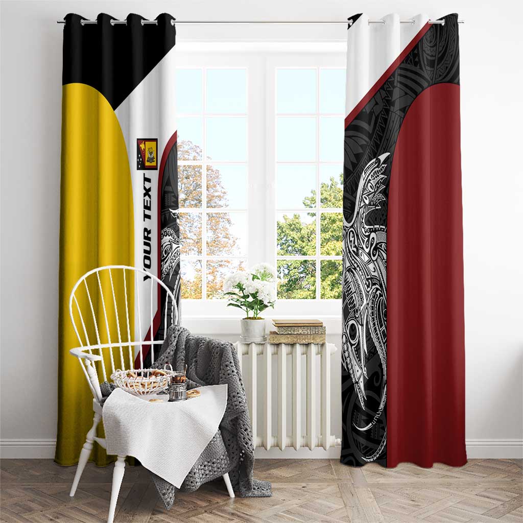 Personalised PNG Western Province Window Curtain Bird of Paradise Tattoo Flag Motif - Polynesian Pride