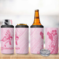 Pacific Girl and Butterfly Cancer Ribbon Personalised 4 in 1 Can Cooler Tumbler