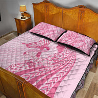 Pacific Girl and Butterfly Cancer Ribbon Personalised Quilt Bed Set