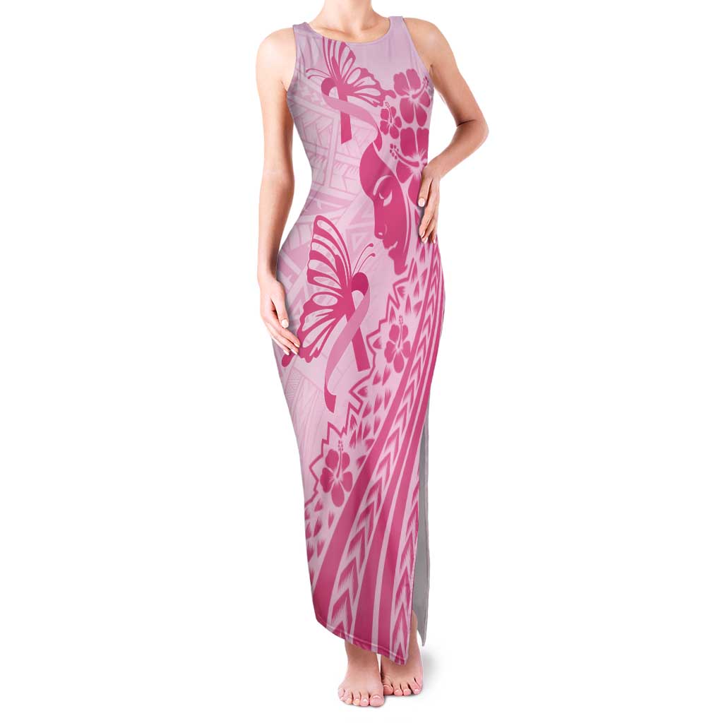 Pacific Girl and Butterfly Cancer Ribbon Personalised Tank Maxi Dress