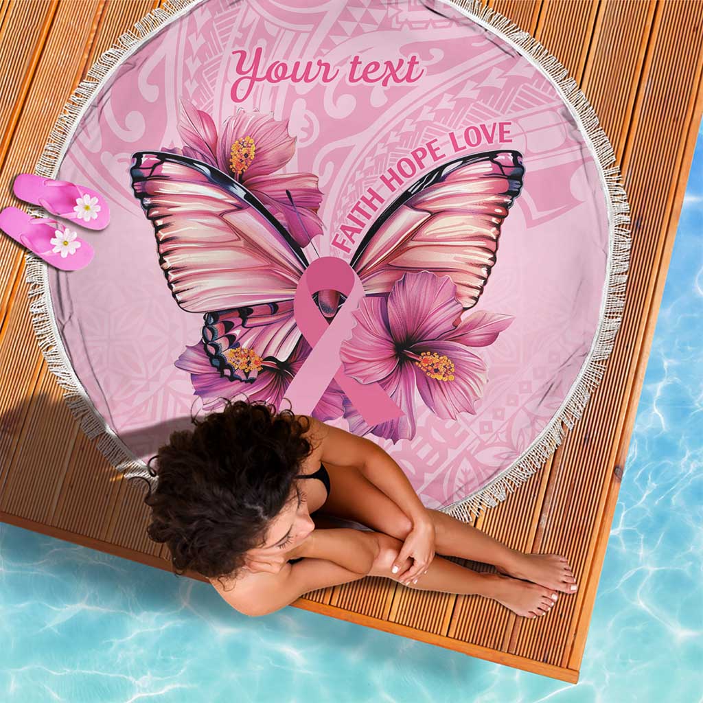 Faith Hope Love Butterfly Ribbon Personalised Beach Blanket