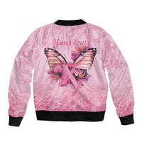 Faith Hope Love Butterfly Ribbon Personalised Bomber Jacket