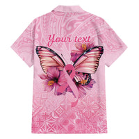 Faith Hope Love Butterfly Ribbon Personalised Family Matching Off The Shoulder Long Sleeve Dress and Hawaiian Shirt LT9 - Polynesian Pride