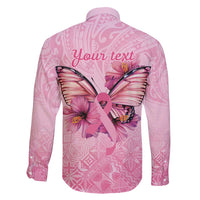 Faith Hope Love Butterfly Ribbon Personalised Family Matching Short Sleeve Bodycon Dress and Hawaiian Shirt LT9 - Polynesian Pride