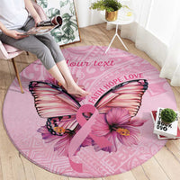 Faith Hope Love Butterfly Ribbon Personalised Round Carpet LT9 - Polynesian Pride