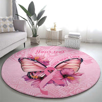 Faith Hope Love Butterfly Ribbon Personalised Round Carpet LT9 - Polynesian Pride