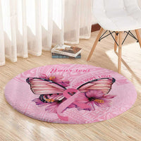 Faith Hope Love Butterfly Ribbon Personalised Round Carpet LT9 - Polynesian Pride