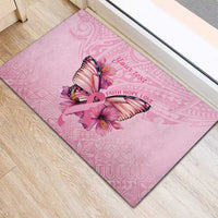 Faith Hope Love Butterfly Ribbon Personalised Rubber Doormat LT9 - Polynesian Pride