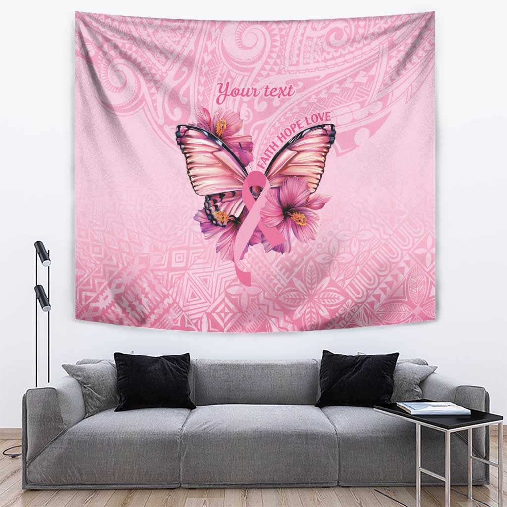 Faith Hope Love Butterfly Ribbon Personalised Tapestry LT9 Pink - Polynesian Pride
