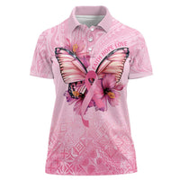 Faith Hope Love Butterfly Ribbon Personalised Women Polo Shirt