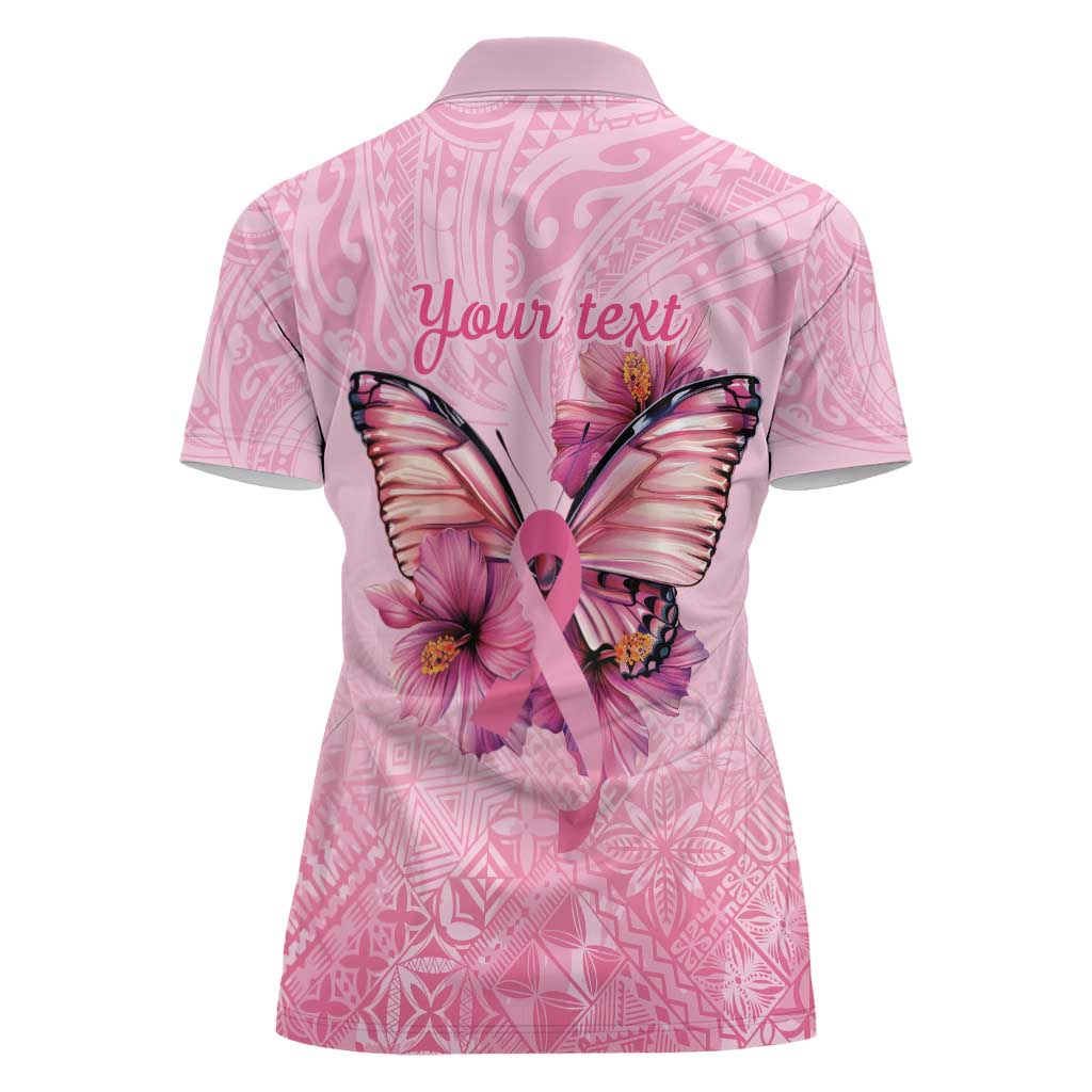 Faith Hope Love Butterfly Ribbon Personalised Women Polo Shirt