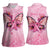 Faith Hope Love Butterfly Ribbon Personalised Women Sleeveless Polo Shirt