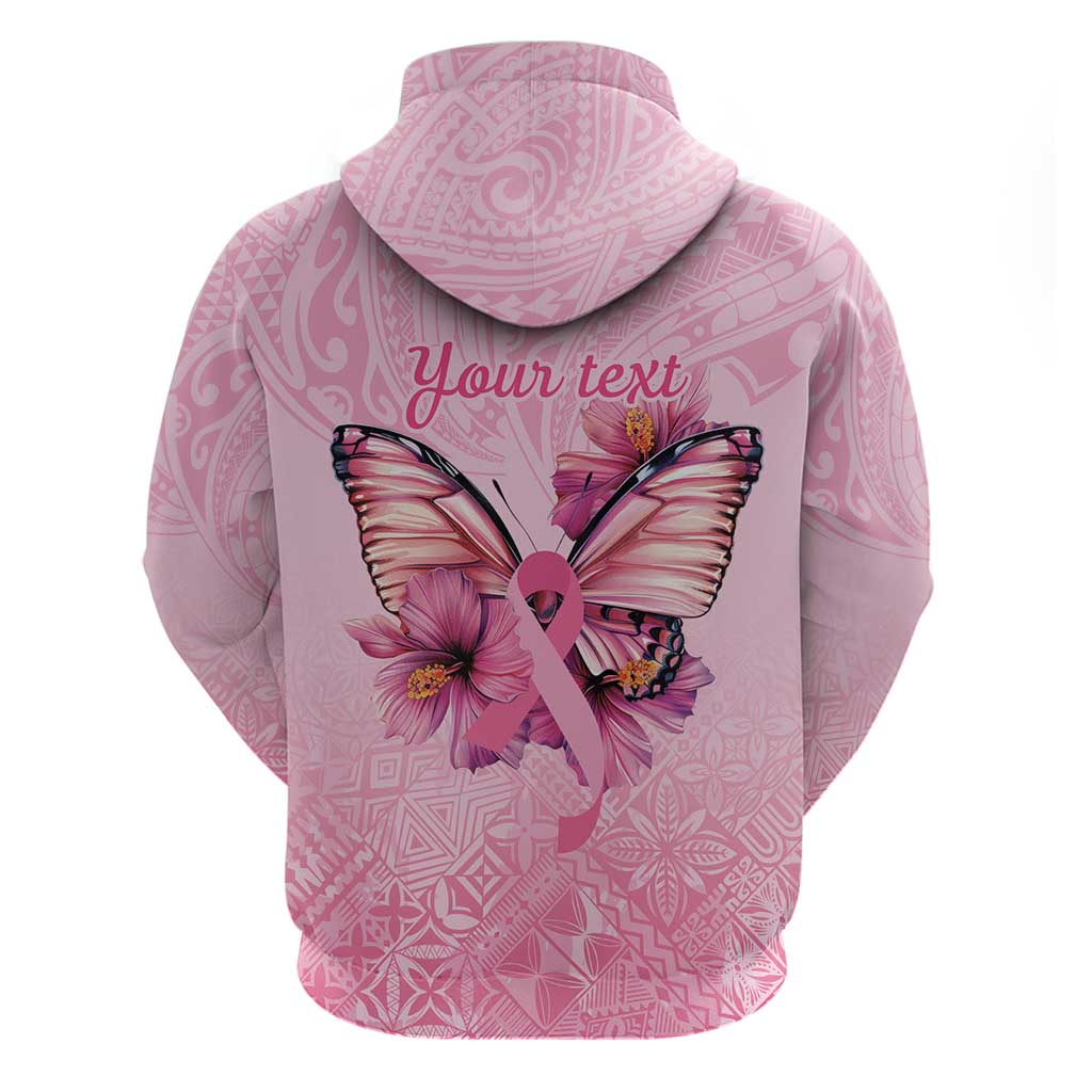 Faith Hope Love Butterfly Ribbon Personalised Zip Hoodie LT9 - Polynesian Pride