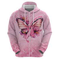 Faith Hope Love Butterfly Ribbon Personalised Zip Hoodie LT9 - Polynesian Pride