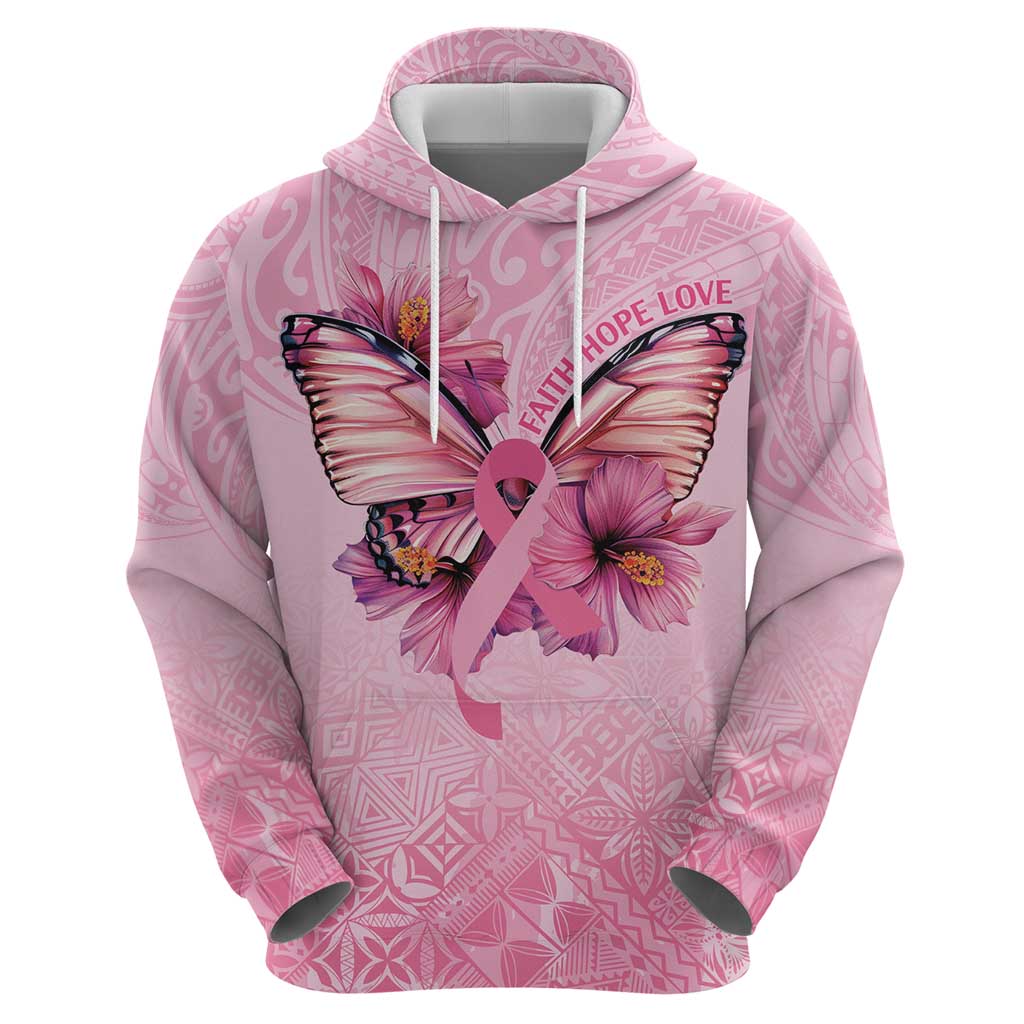 Faith Hope Love Butterfly Ribbon Personalised Zip Hoodie LT9 - Polynesian Pride