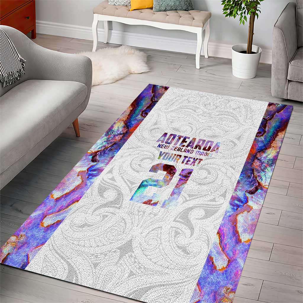 Custom New Zealand Aotearoa Area Rug Pink Maori Paua Shell Indigenous - Polynesian Pride