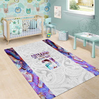 Custom New Zealand Aotearoa Area Rug Pink Maori Paua Shell Indigenous - Polynesian Pride