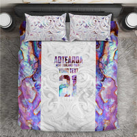 Custom New Zealand Aotearoa Bedding Set Pink Maori Paua Shell Indigenous - Polynesian Pride