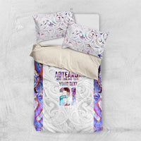 Custom New Zealand Aotearoa Bedding Set Pink Maori Paua Shell Indigenous - Polynesian Pride