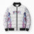 Custom New Zealand Aotearoa Bomber Puffer Jacket Pink Maori Paua Shell Indigenous - Polynesian Pride