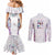 Custom New Zealand Aotearoa Couples Matching Mermaid Dress and Long Sleeve Button Shirt Pink Maori Paua Shell Indigenous - Polynesian Pride