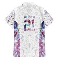 Custom New Zealand Aotearoa Family Matching Long Sleeve Bodycon Dress and Hawaiian Shirt Pink Maori Paua Shell Indigenous - Polynesian Pride