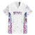 Custom New Zealand Aotearoa Family Matching Off Shoulder Short Dress and Hawaiian Shirt Pink Maori Paua Shell Indigenous - Polynesian Pride