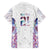 Custom New Zealand Aotearoa Family Matching Off Shoulder Short Dress and Hawaiian Shirt Pink Maori Paua Shell Indigenous - Polynesian Pride