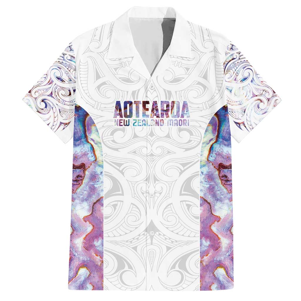 Custom New Zealand Aotearoa Family Matching Short Sleeve Bodycon Dress and Hawaiian Shirt Pink Maori Paua Shell Indigenous - Polynesian Pride