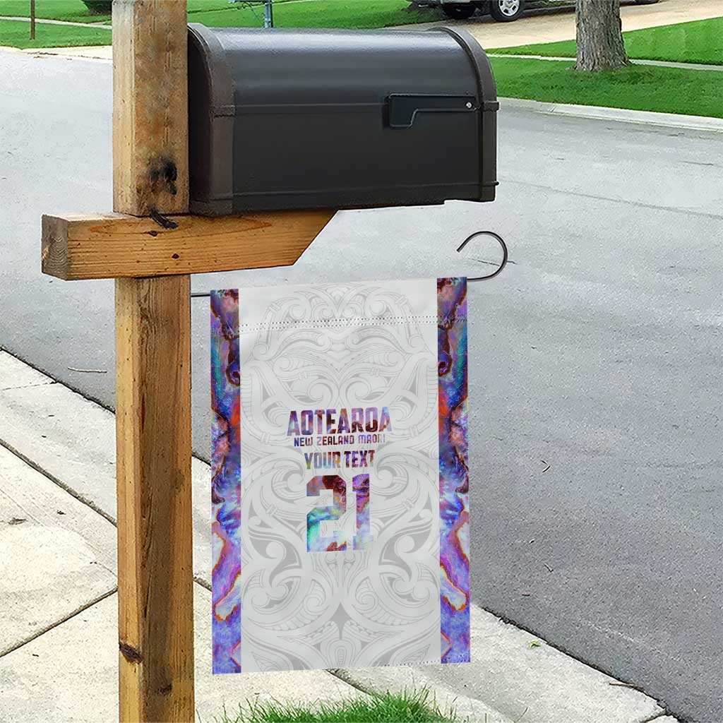 Custom New Zealand Aotearoa Garden Flag Pink Maori Paua Shell Indigenous - Polynesian Pride