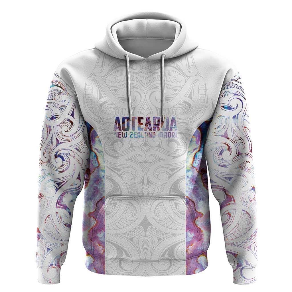 Custom New Zealand Aotearoa Hoodie Pink Maori Paua Shell Indigenous - Polynesian Pride
