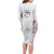Custom New Zealand Aotearoa Long Sleeve Bodycon Dress Pink Maori Paua Shell Indigenous - Polynesian Pride