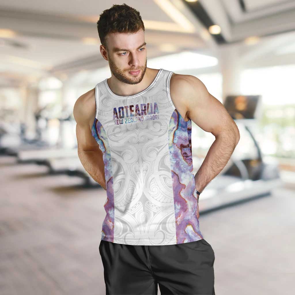 Custom New Zealand Aotearoa Men Tank Top Pink Maori Paua Shell Indigenous LT9 Pink - Polynesian Pride