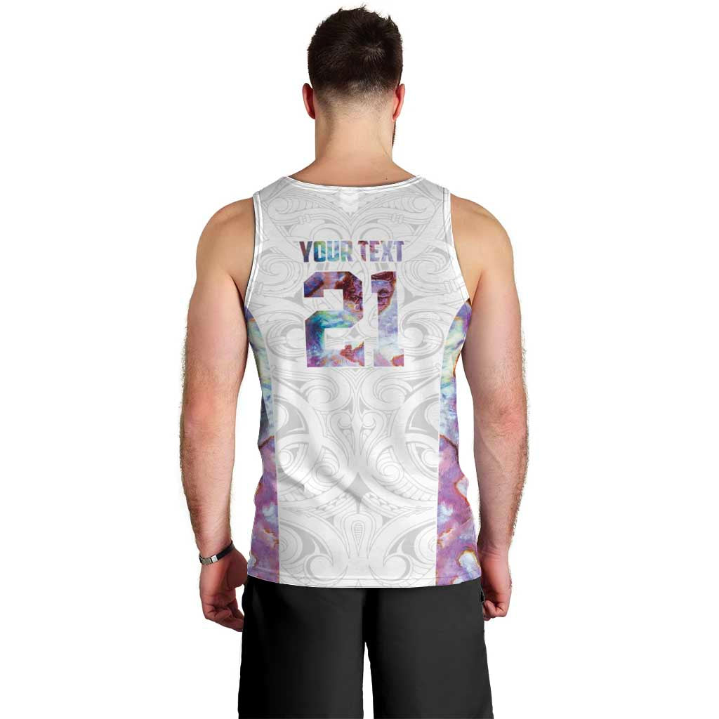 Custom New Zealand Aotearoa Men Tank Top Pink Maori Paua Shell Indigenous LT9 - Polynesian Pride