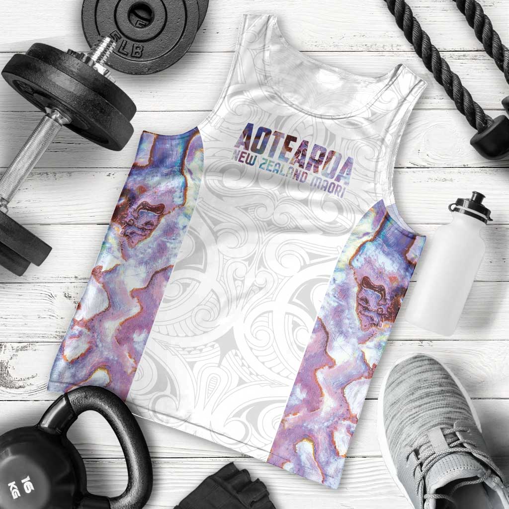 Custom New Zealand Aotearoa Men Tank Top Pink Maori Paua Shell Indigenous LT9 - Polynesian Pride