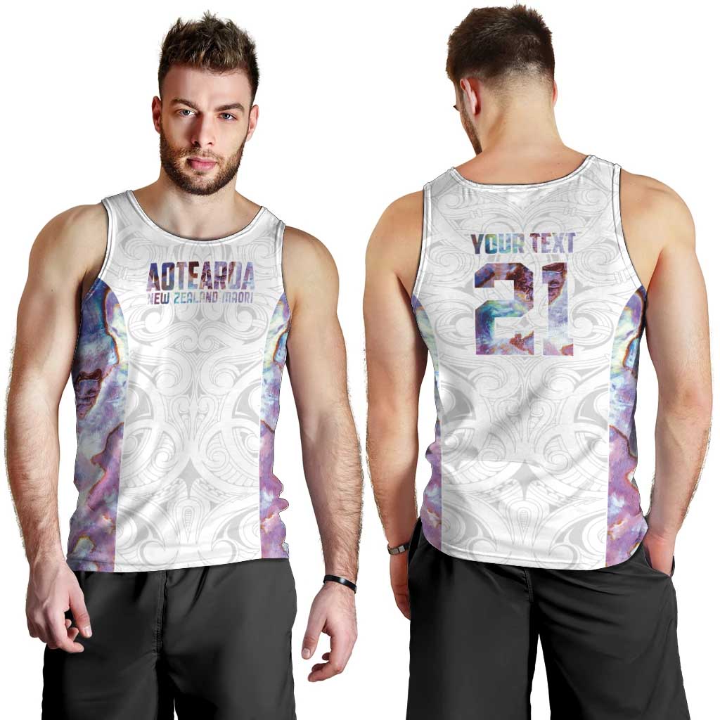 Custom New Zealand Aotearoa Men Tank Top Pink Maori Paua Shell Indigenous LT9 - Polynesian Pride