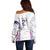 Custom New Zealand Aotearoa Off Shoulder Sweater Pink Maori Paua Shell Indigenous - Polynesian Pride